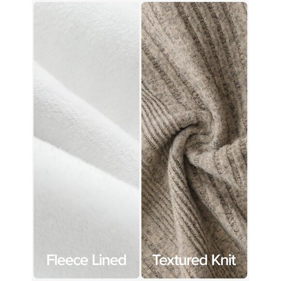 Women's Fleece Sherpa Lined Mock Neck Knit Thermal Long Sleeve Top - Picture 6 of 6